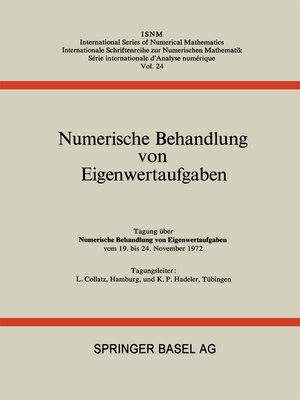 cover image of Numerische Behandlung von Eigenwertaufgaben